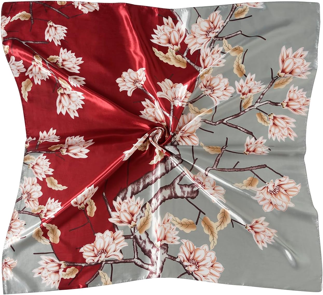 CHUNG Women Square Scarf Wrap 35” Satin Headscarf Emulation Silk Large Hair Bandanas Neck Scarves Accessories Patterned