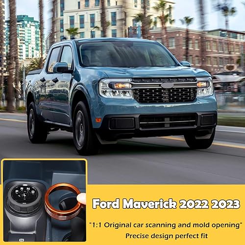 Miniatura 6 de Cubierta de anillo de botón de palanca de cambios para Ford Maverick 2022 2023 2024 2025, cubierta de aluminio para perilla de cambio de marchas,