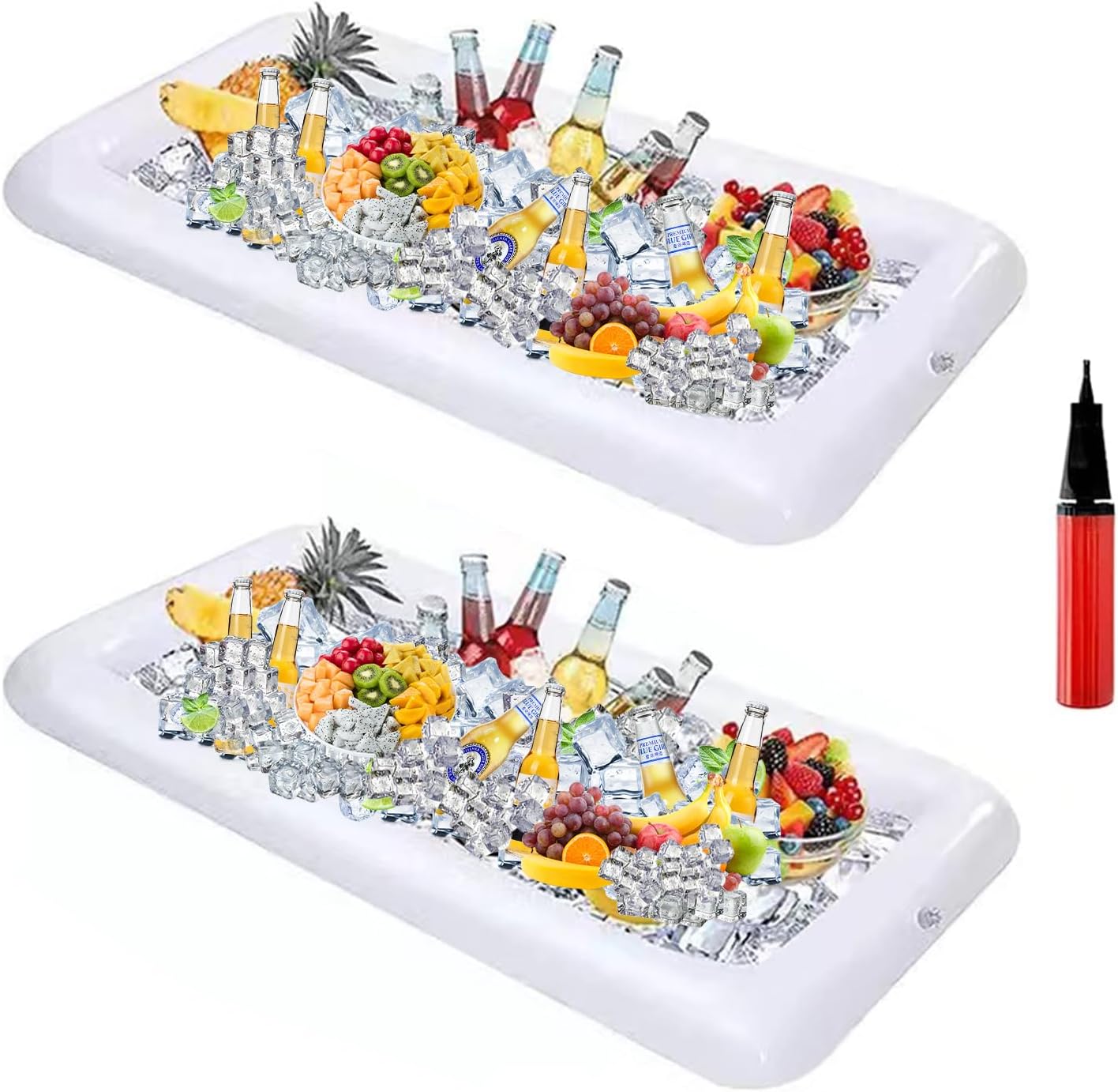 2 pcs Inflatable Ice Serving bar Cooler for Table,Inflatable Drink Coolers for Parties and Buffet Food