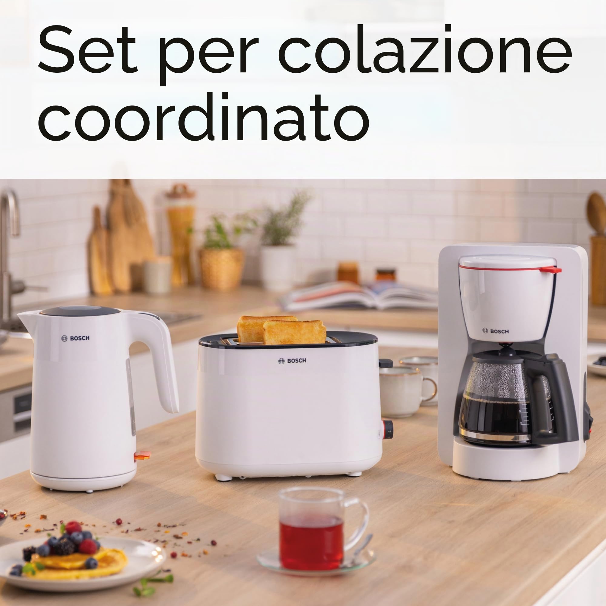 Bosch MyMoment TWK2M161 - Bollitore senza fili con spegnimento automatico, protezione da surriscaldamento, indicatore di tazza, filtro anticalcare rimovibile, protezione contro il deambulo,