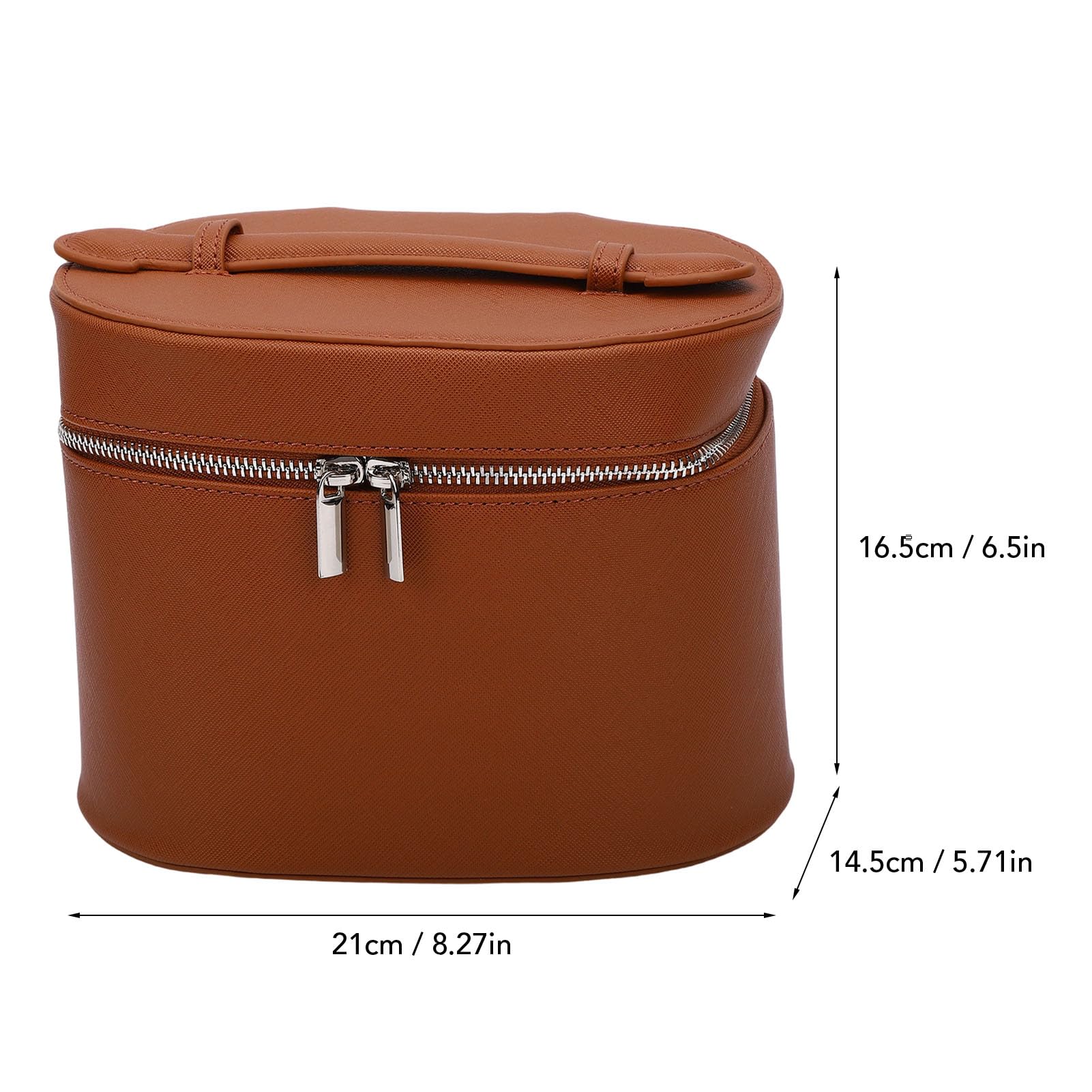 Focket Borsa Toilette Viaggio, Organizer per Trucco in Pelle PU (Marrone