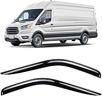 Vista 1 de CLIM ART Protectores de lluvia increíblemente duraderos para Ford Transit 2014-2026, deflectores de ventana con cinta original, deflector