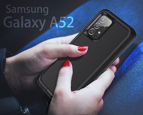 Miniatura 6 de Funda para Samsung Galaxy A52 5G a prueba de golpes, a prueba de polvo y caídas, 3 capas de protección de cuerpo completo sin protector de pantalla,