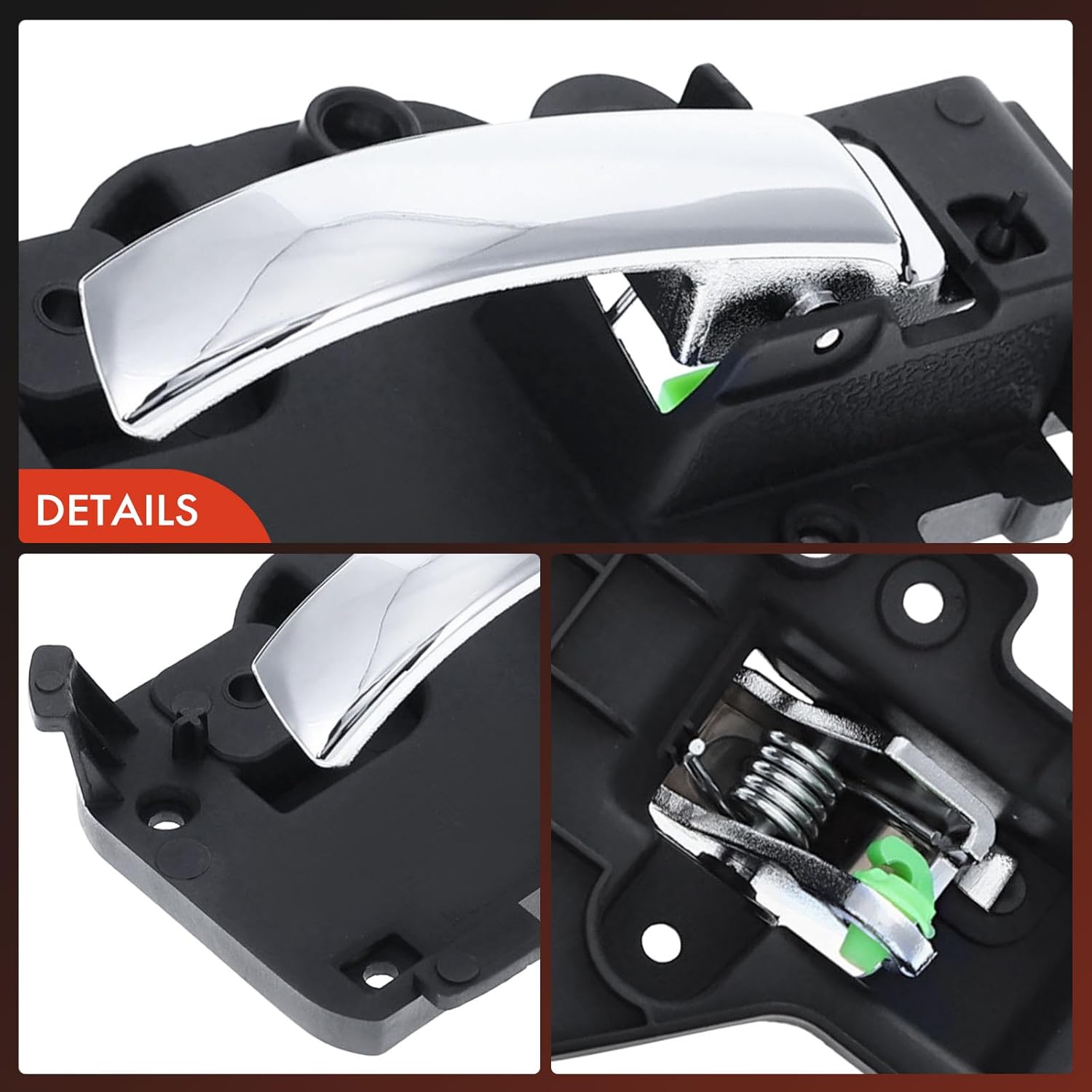 A-Premium Inside Interior Door Handles Compatible with Chevrolet Cobalt 2005-2010 & Pontiac G5 2007-2010, Gray Housing with Chrome Lever, 2-PC Set, Front Driver and Passenger Side