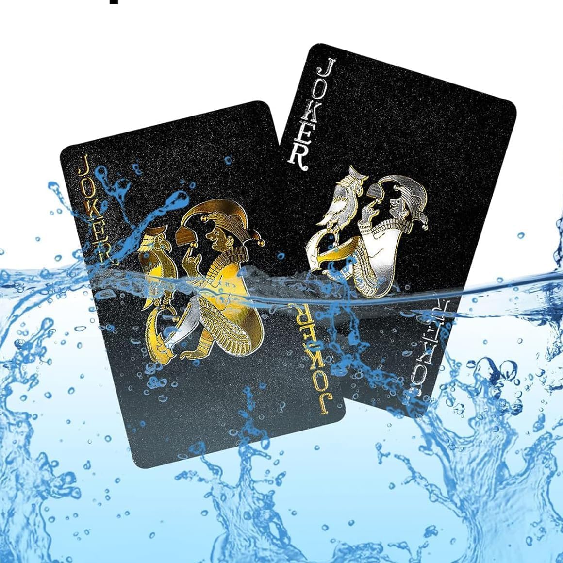 Playing Cards Waterproof Deck of Cards,Black Diamond Plastic Poker Set for Adults, Premium Cool Playing Card Gift for Men Women,Durable PVC Poker Deck for Party/Birthday/Game Night/Pool/Camping/Travel