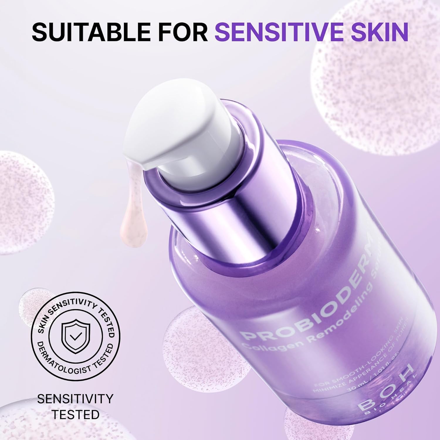 BIOHEAL BOH Probioderm™ Collagen Remodeling Serum 1.01 fl oz (30 ml) | Skin Firming Serum with Collagen & 12 Peptides for Pore Tightening & Smoothing | Hydrating & Lifting for Daily Skincare - Image 7