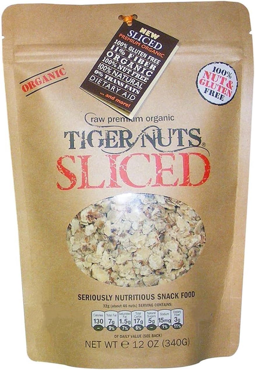 TIGER NUTS - SLICED PREMIUM ORGANIC(12oz) | Gluten Free, High Fiber, Gluten, Non-GMO, Paleo Perfect