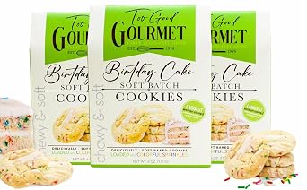 Birthday Cake Batter Cookies by Too Good Gourmet, 3-Pack, Soft & Chewy Small Batch Cookies Drizzled with Sugar Icing, Premium Treats for Parties, Gifts, Snacks