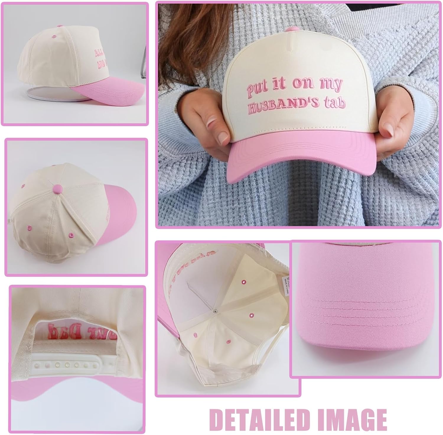 Funny Gag Trucker Hat Better Late Than Pregnant -Embroidery Funny Hats Adjustable Baseball Cap for Men Womenpink - Image 6