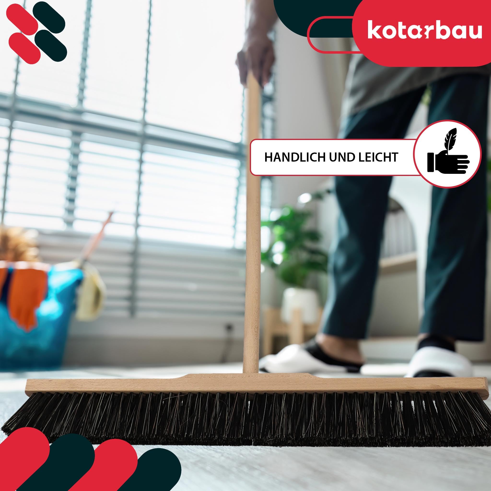 KOTARBAU® Besen 600 mm ohne Stiel mit Schraubgewinde Stubenbesen Zimmerbesen Industriebesen Hallenbesen