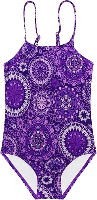 Girls One Piece Swimsuits Kids Bathing Suit 5-12 Years,Sun Protection,Breathable Quick-Dry,Adjustable Strap,Stretchy Swimsuit