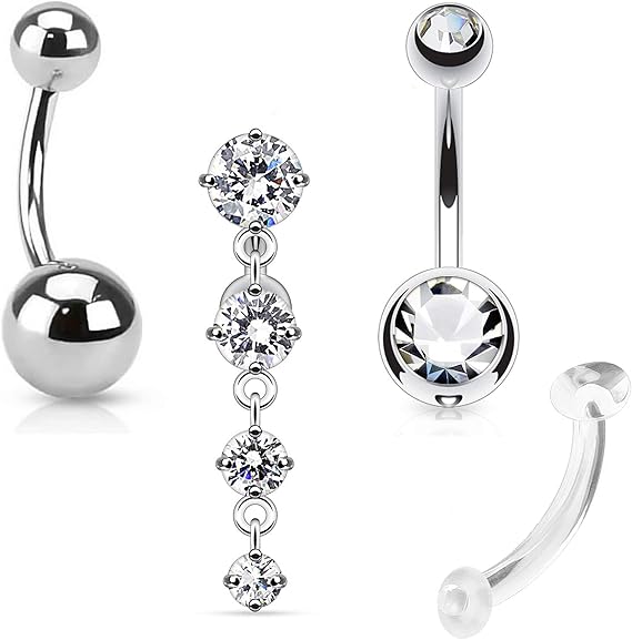 Forbidden Body Jewelry Starter Belly Button Piercing Value Variety Pack