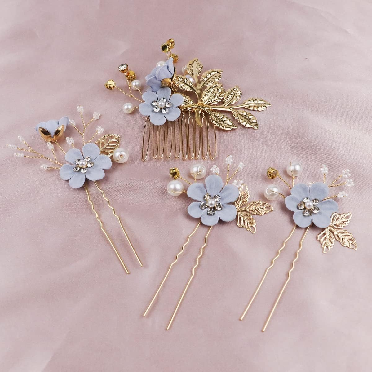 Jessica McClintock Vintage Pearl & Crystal Floral Hair Comb - Bridal Accessory Bridal headpiece, hair accessory with flowers - Double  main image 2