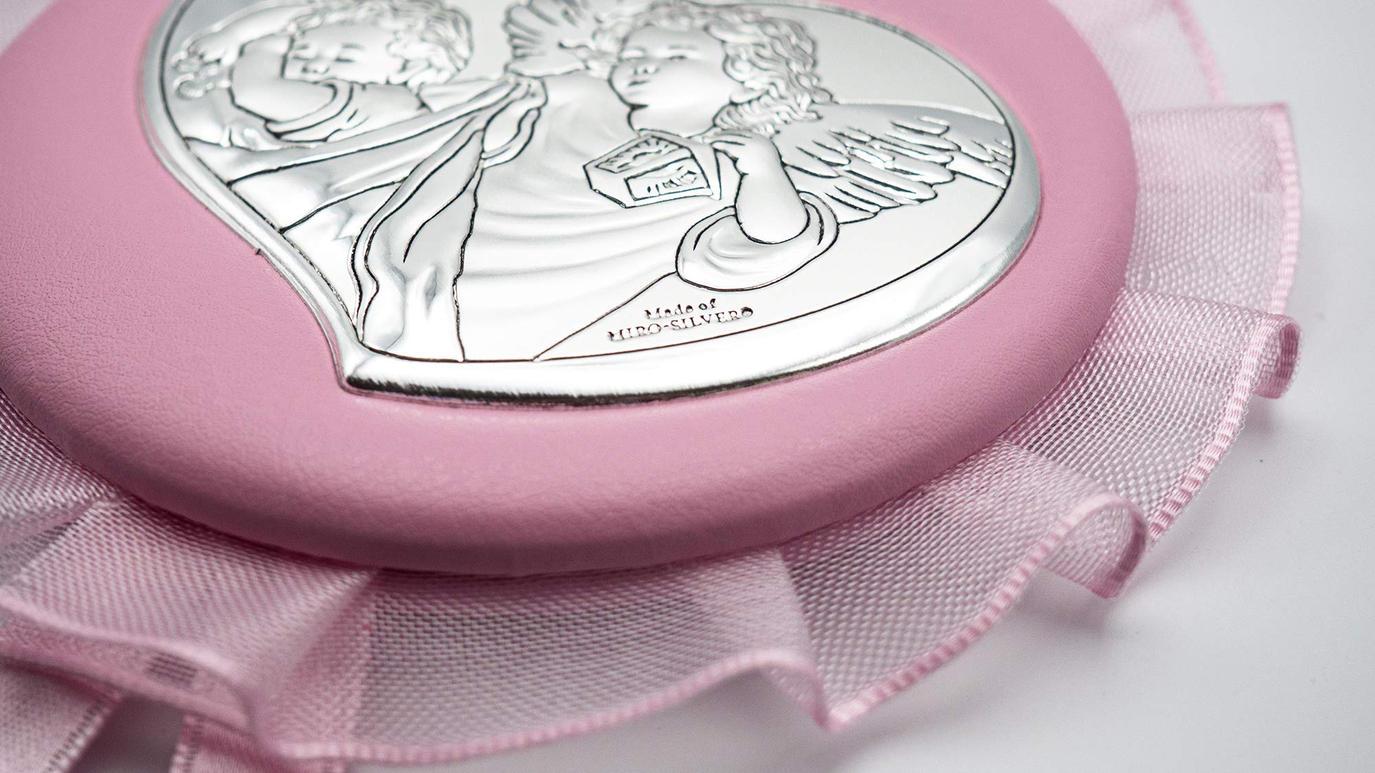 VALENTI & CO. Medaglione Musicale Capoculla Con Angeli In Argento Perfetto Come Idea Regalo Nascita O Regalo Battesimo Da Appendere Alla Culla, Al Passeggino O In Cameretta Del Neonato, Rosa, One size