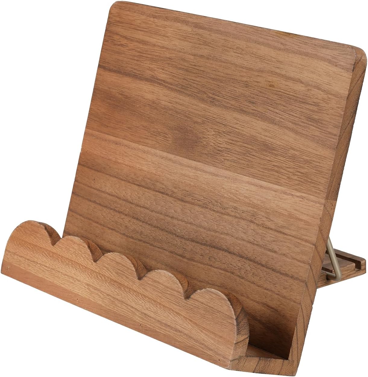 Wooden Cookbook Stand for Kitchen Counter, Modern Recipe Book Holder