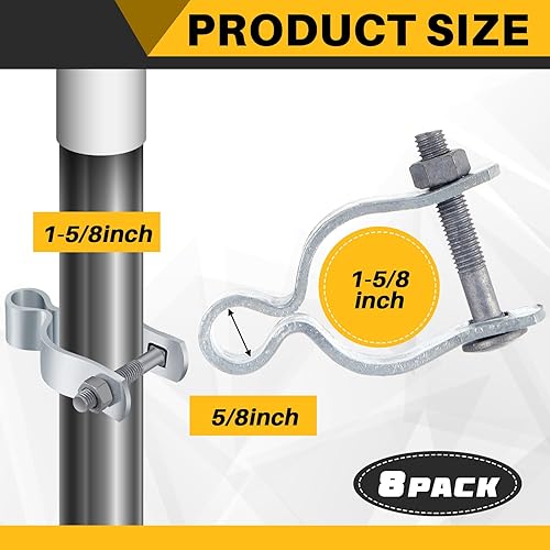 Miniatura 2 de 10 piezas de bisagra de puerta de poste de enlace de cadena de 1-58 pulgadas, bisagra de poste de puerta de acero galvanizado, piezas de valla de