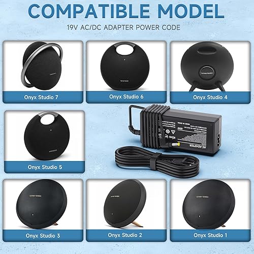Miniatura 2 de Cargador compatible con Harman Kardon Onyx Studio 7 6 5 4 3 2 1 altavoz inalámbrico Bluetooth, adaptador de 19 V CA/CC para HKOS7BLKAM HKOS6BLKAM