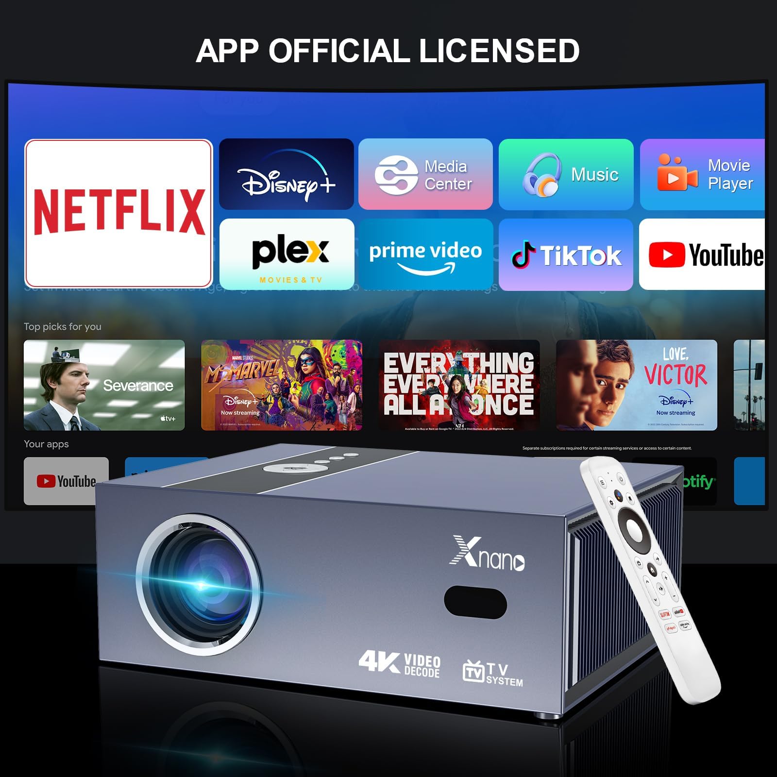 Amazon.co.jp: ネトフリ・画面調整自動補正 XNANO プロジェクタ― 家庭