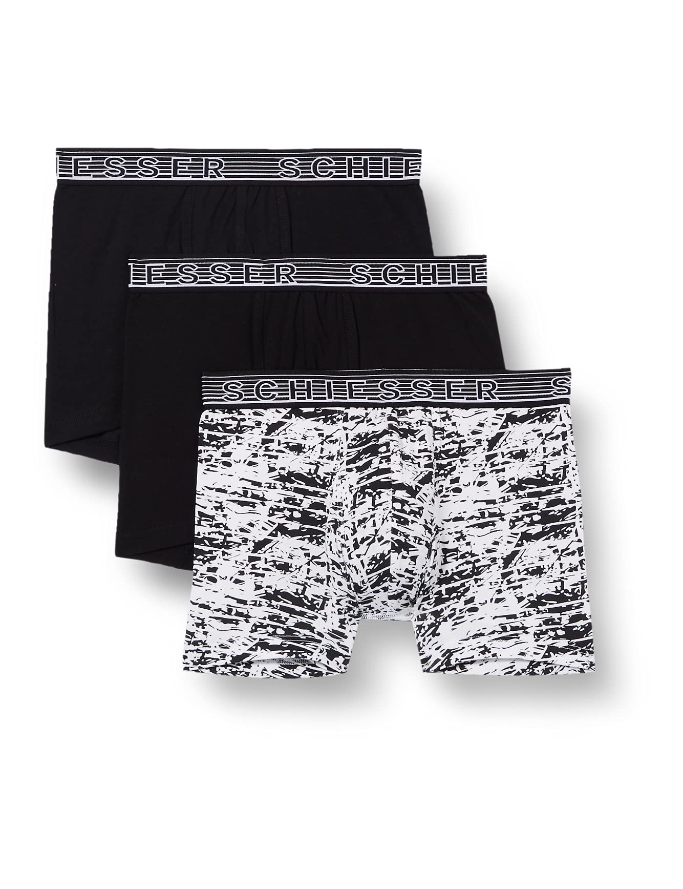 SCHIESSER Jungen Shorts Dreierpack Serie 95/5 – Organic Cotton, Schwarz/Weiß