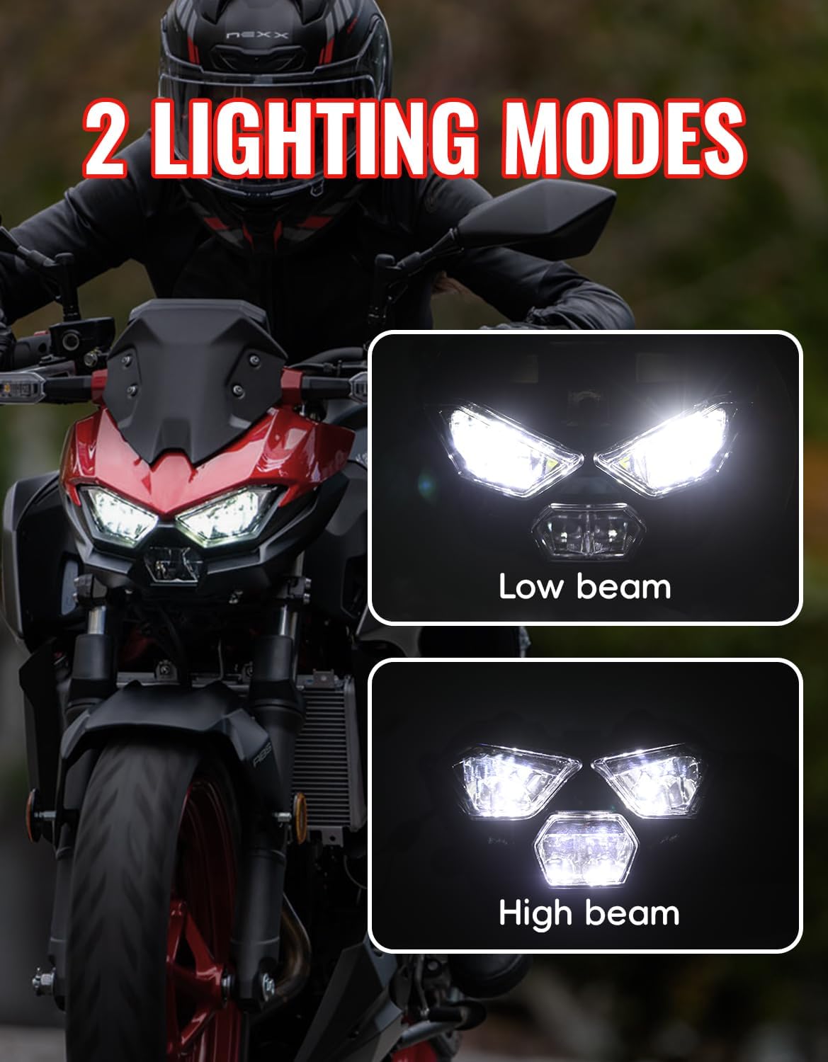 LED Headlight for Z500 2024 2025, Motocycle LED Front Light Headlamp Front Lamp with Low Beam High Beam for Kawasaki Z500 ABS SE 2024-2025 Accessories