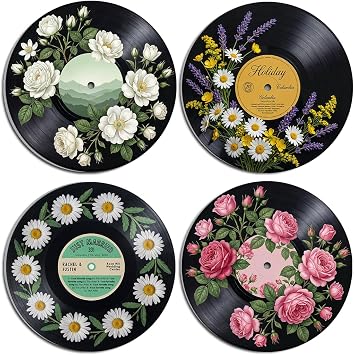 TracyArt Hippie Decor - Botanical Wall Art, Posters for Room Aesthetic, Roses Daisies Lavender and Buttercups, 4 Pcs 12"