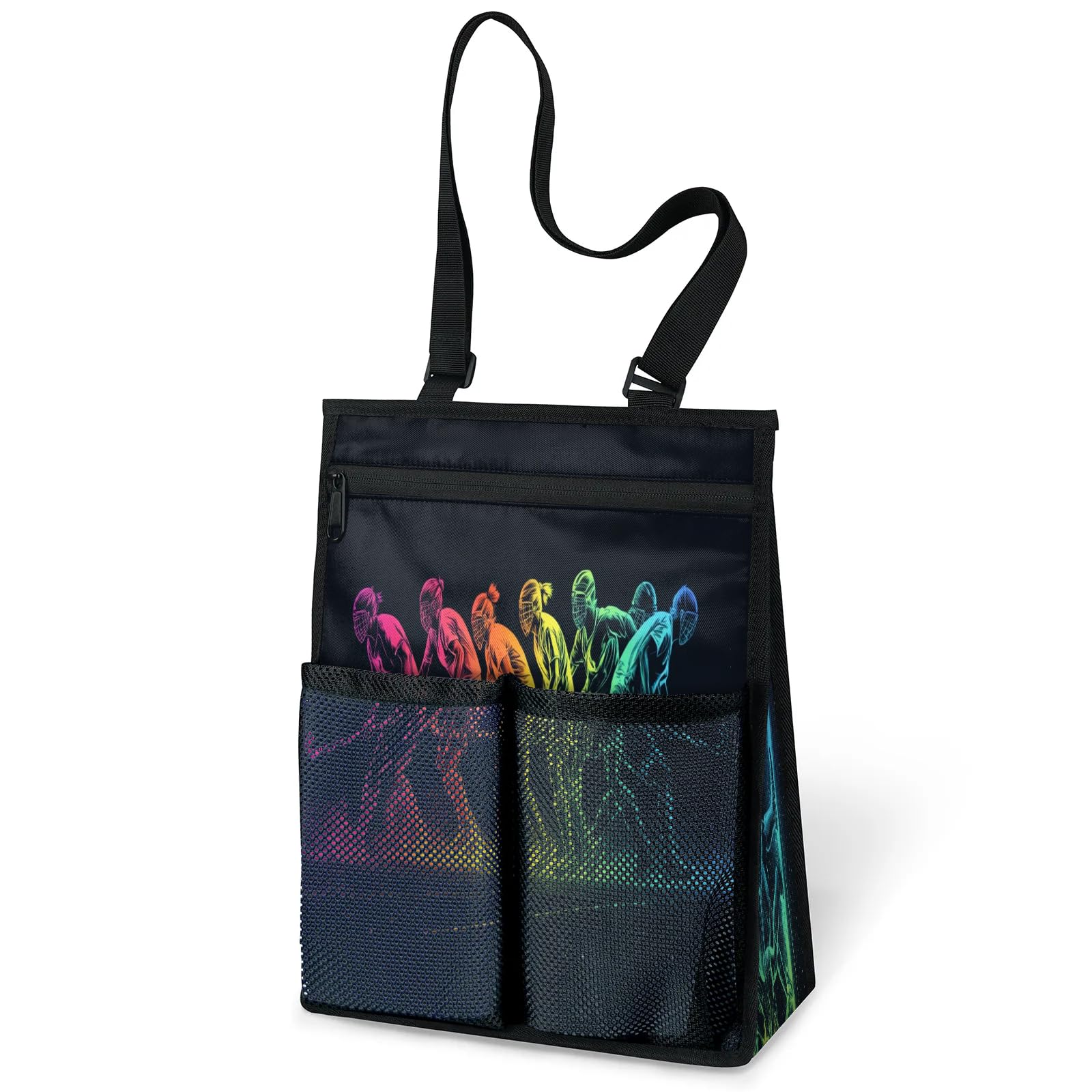 Ourtheme Hockey Athlete Print Portable Shower Bag for Travel Gym Camp Beach Tote Shower Caddy Bags Hanging Toiletry