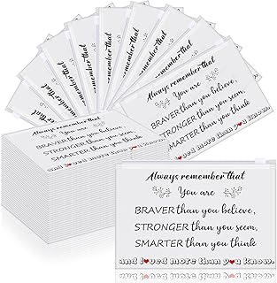 100 Pieces Inspirational Makeup Bag EVA Cosmetic Bag Always Remember You Are Braver Than You Believe Makeup Bag Mini Toiletry Bag with Zipper Women Birthday Gift for Daughter Sister Friends