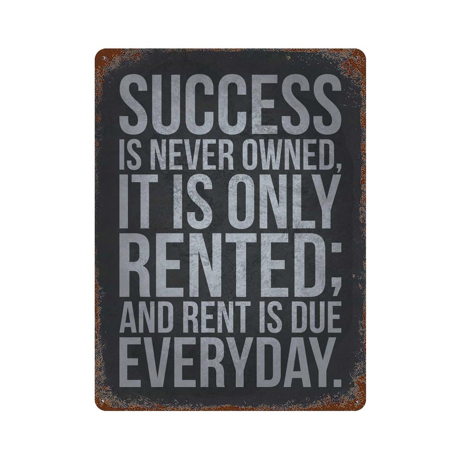 Success I Never Owned Decorative Tin Sign 15.7"x11.8", Vintage Wall Decor for Garage, Pub Or Kitchen