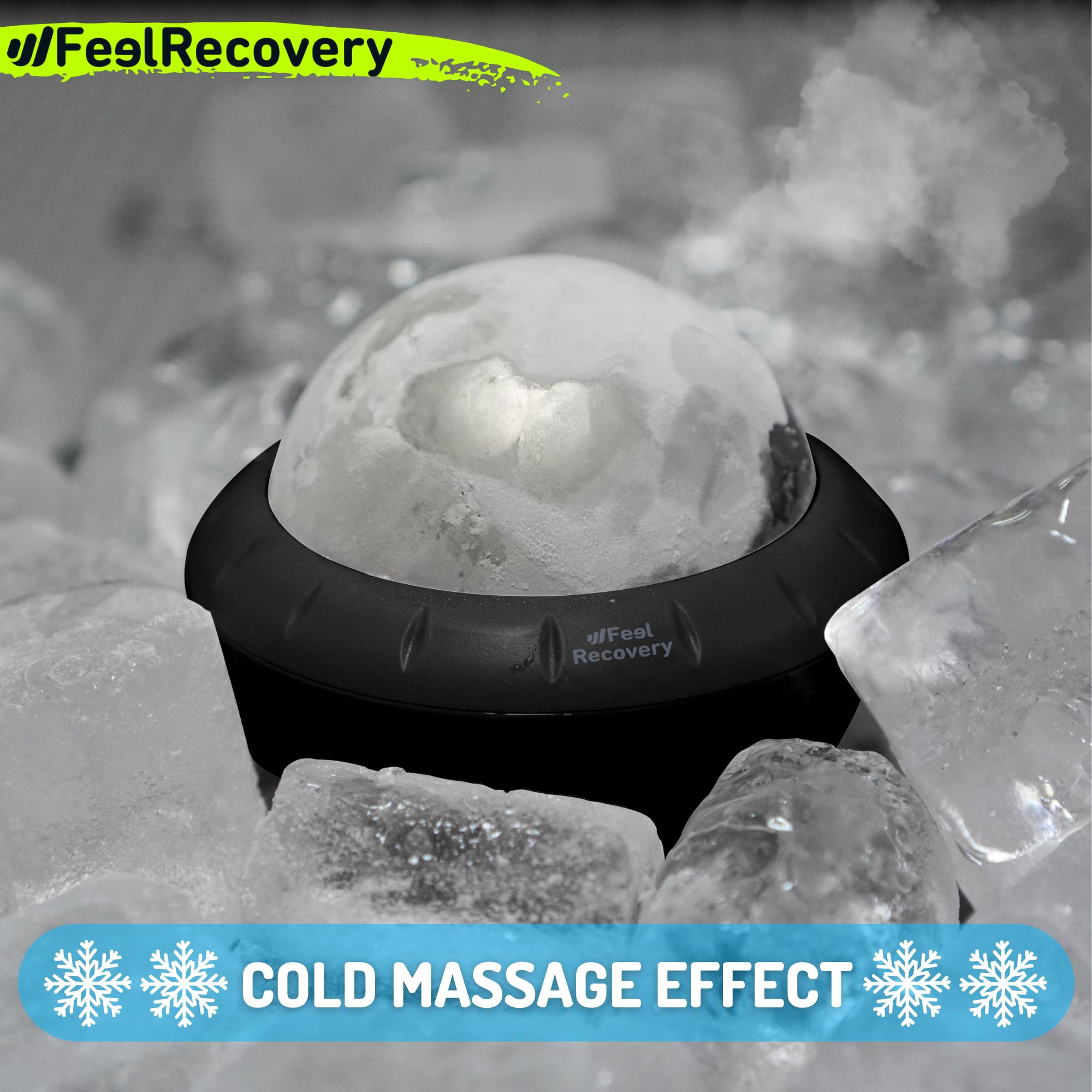 Boule de Massage Musculaire Froid et Chaud avec Balle Métallique et Gel 8cm Ø - Rouleau de Massage RollOn Manuel Detente, Relaxation, Reflexologie, Bien-être, Cellulite, Dos et Pieds