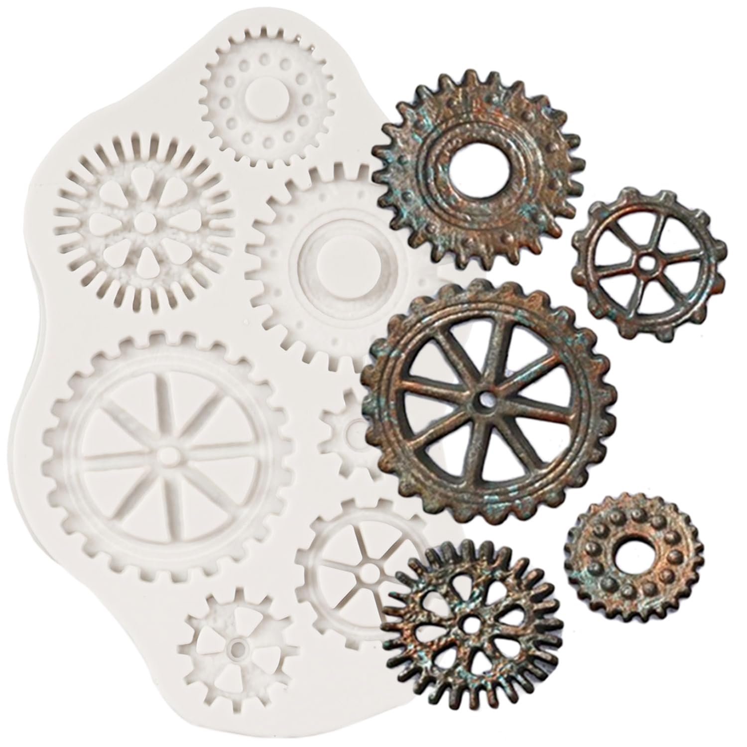 Sijiangmold Steampunk Gear Silicone Fondant Mould Gears Moulds