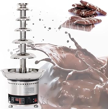 Chocolate Fountains,4/5/6/7 Tiers Electric Chocolate Fountain Stainless Steel Fondue Waterfall Melting Machine for Cooking Commercial Household Wedding Birthday Christmas,6Tier