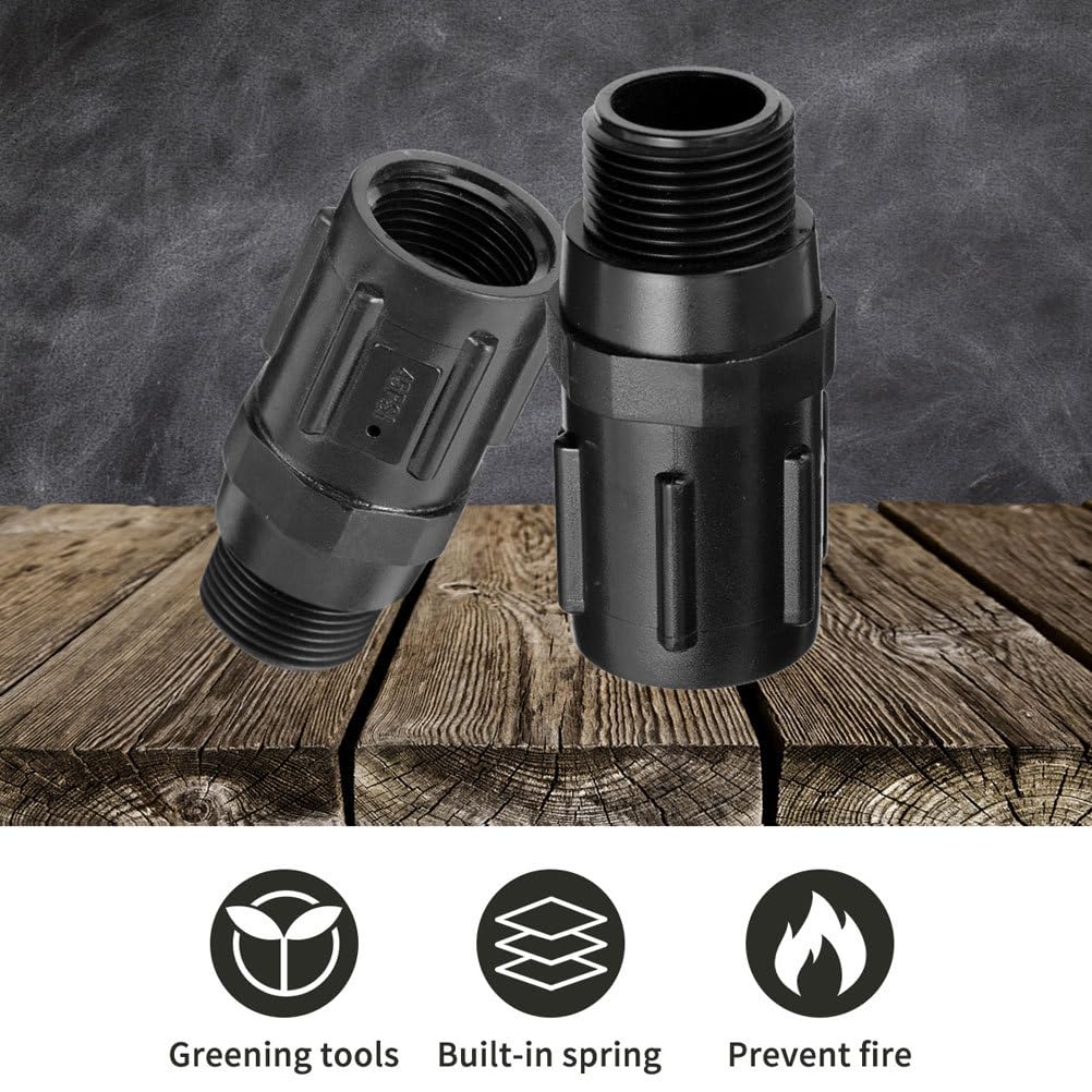 Régulateur de pression d'eau de 45 PSI pour système d'irrigation goutte à goutte 86,4 cm en plastique fileté Valve Tuyau d'irrigation Pièces efficaces Noir
