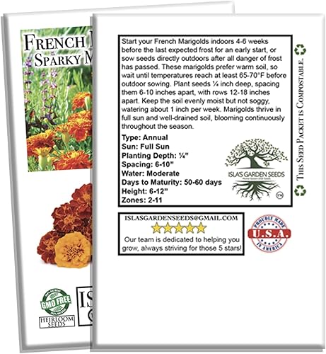 Miniatura 4 de Semillas de caléndula "Sparky Mix" para plantar, más de 500 semillas de flores por paquete, semillas de jardín de Isla (semillas de jardín de Isla),