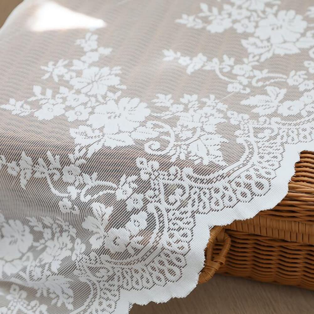 Lajode Blumen Vorhänge Küche - Halbtransparente Café Vorhänge 61cm Vintage Stil