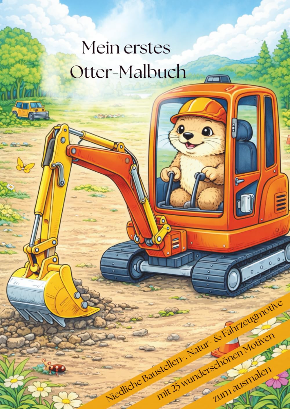 Mein erstes Otter - Malbuch,Niedliche Baustellen-, Natur- & Fahrzeugmotive zum Ausmalen, mit 25 Motiven: Kreativer Ausmalspaß mit Baggern, Mischern & süßen Ottern | Kinder ab 4