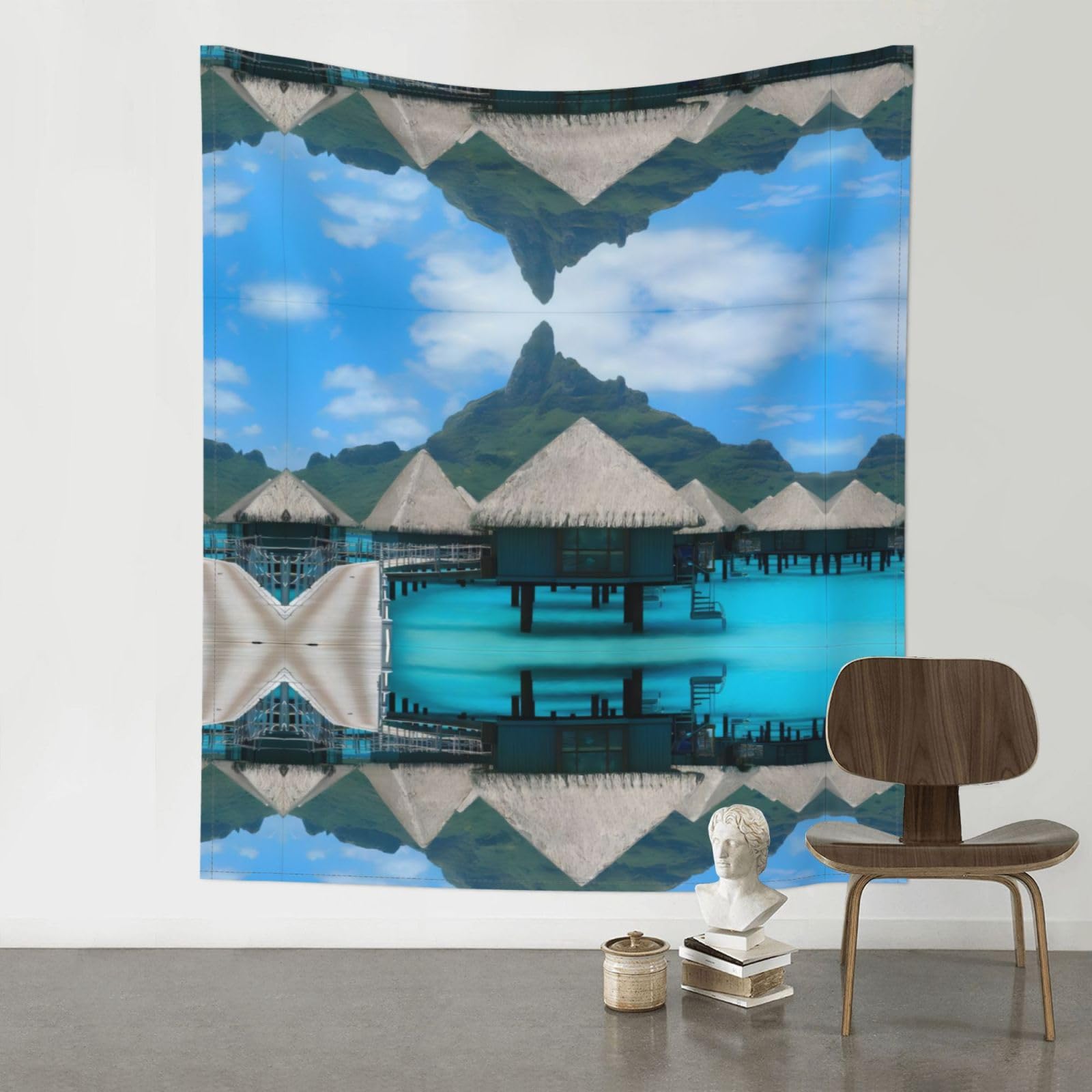 HJFCZH Tahiti Beach Prints Wall Tapestry 60x51in – Boho Decor Throw for Bedroom, Dorm, Beach Cover & Picnic Blanket