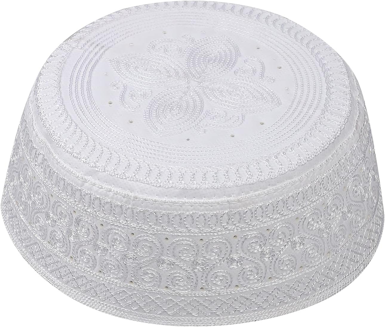 Muslim Prayer Hat for Men Cotton Embroidery Saudi Arabia India Islamic Headwear Skull Beanie Cap Topi Kufi Round Cap