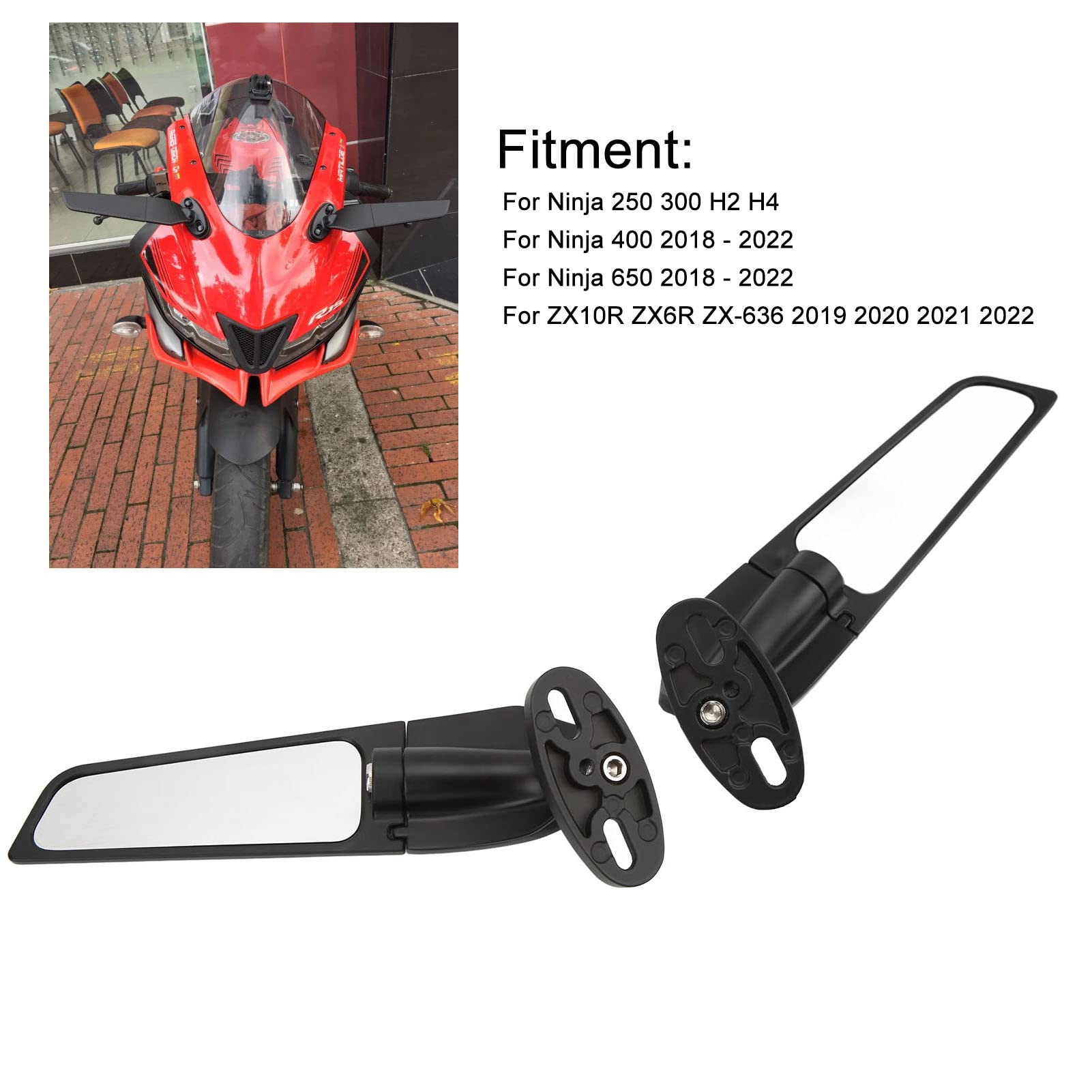 Espejos Retrovisores Giratorios Ajustables para Motocicleta - 2 Piezas para Viento, Modificados y Ampliados