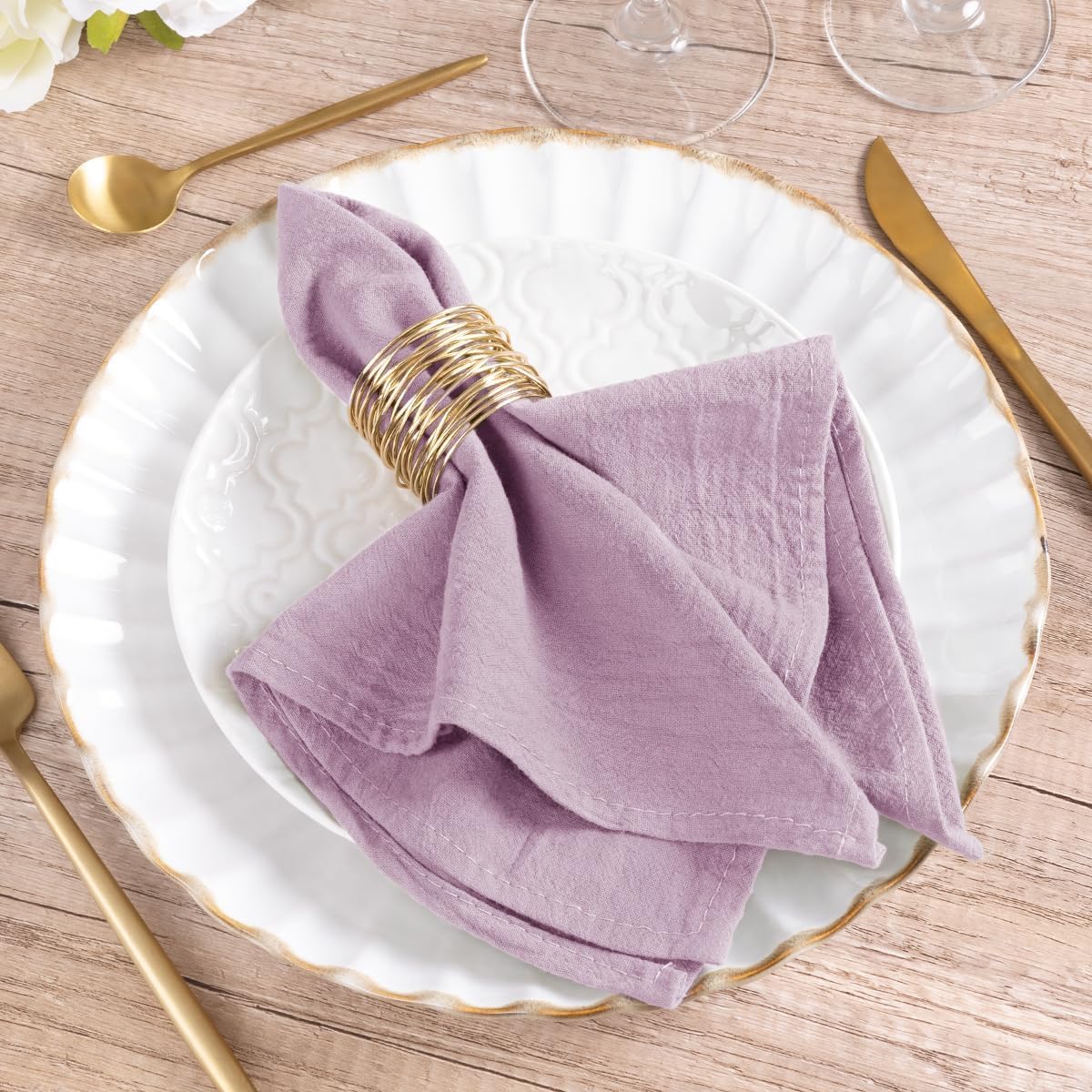 Olive Cotton Linen Green Cloth Napkins Boho Rustic Dinner Napkins Cloth