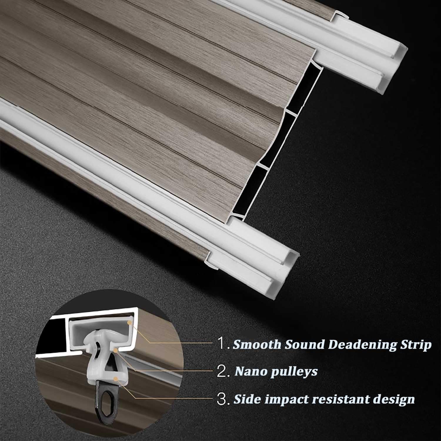 Heavy Duty Gold One-Piece Ceiling Curtain Track | Double Curtain Rods Set | 2m (6.6ft) Room Divider for Living Room, Bedroom, Hospital (Champagne Finish)