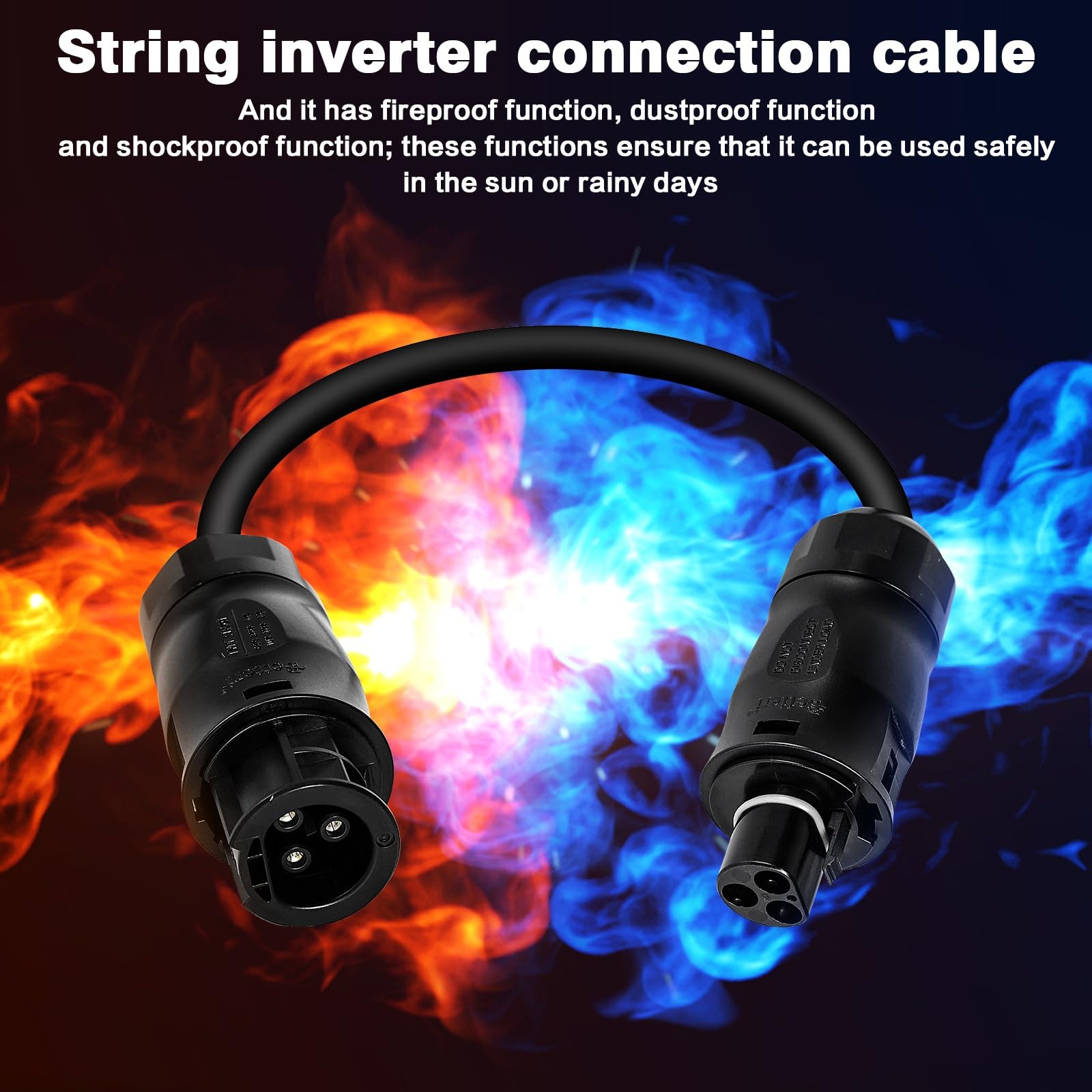 Jadeshay Câble de Micro-Onduleur, Câble CA Betteri BC01 Cable de Connexion Mâle et Femelle Compatible avec la Connexion Série du Micro-onduleur Hoymiles Deye, 2M