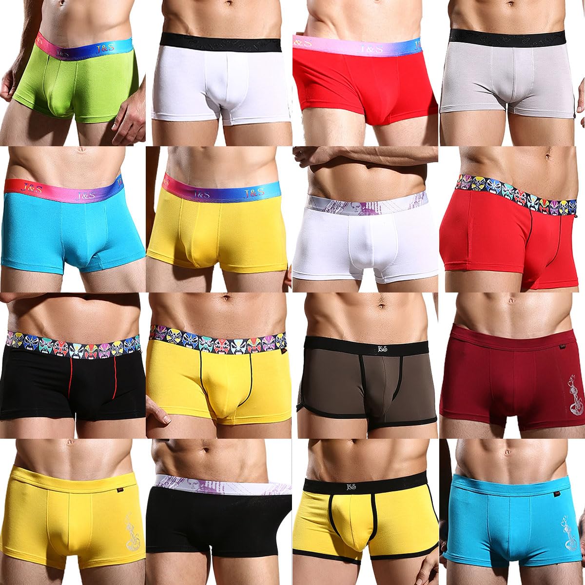 JINSHIBamboo Underwear Men, Designer Boxer Briefs for Men Pack (2 Series with 2 Size)