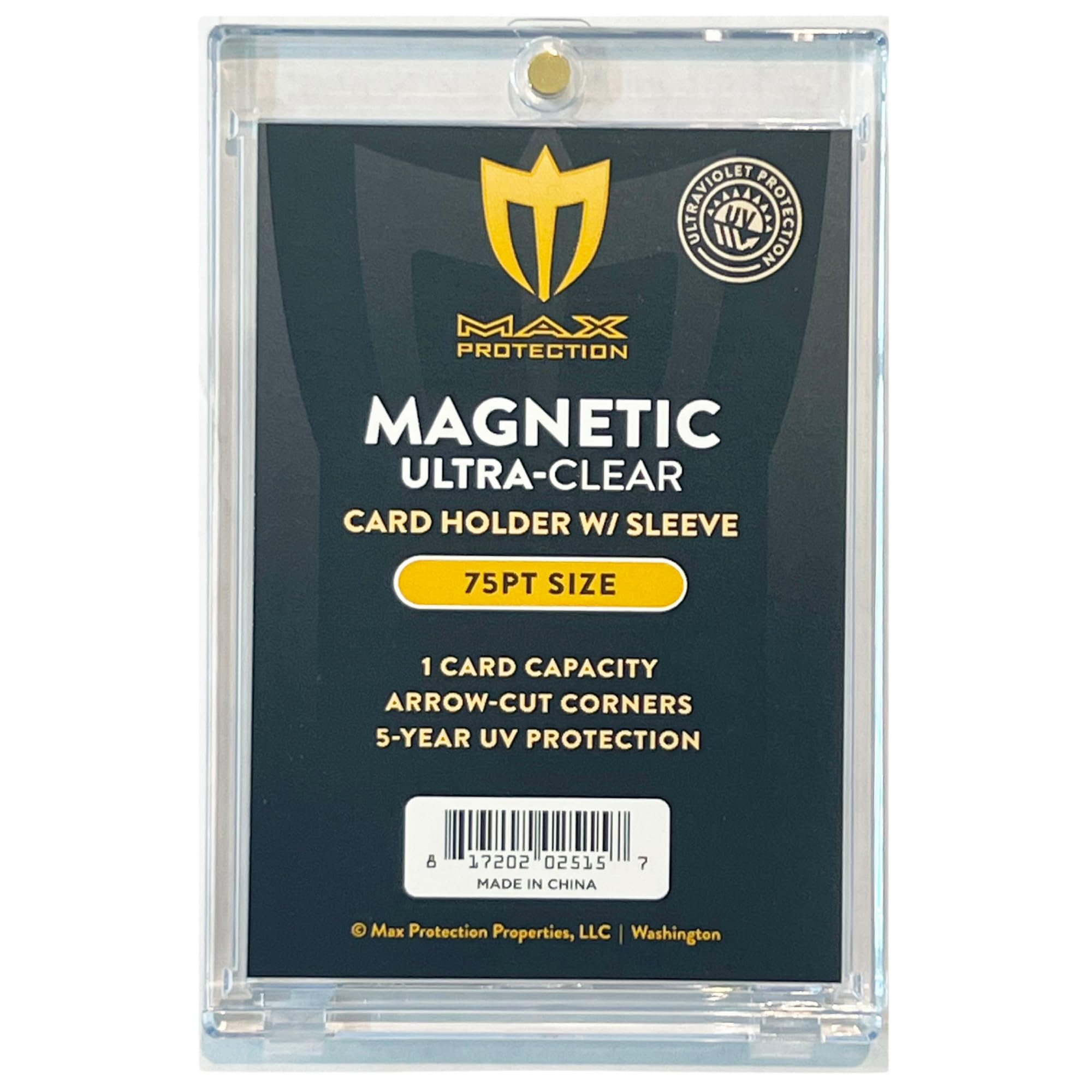 Amazon.com: Max Protection Magnetic Card Holder for Sleeved Cards – 10-Pack  75pt Ultra-Clear Cases – Hard Plastic Card Sleeves Holders, UV Protector  Case