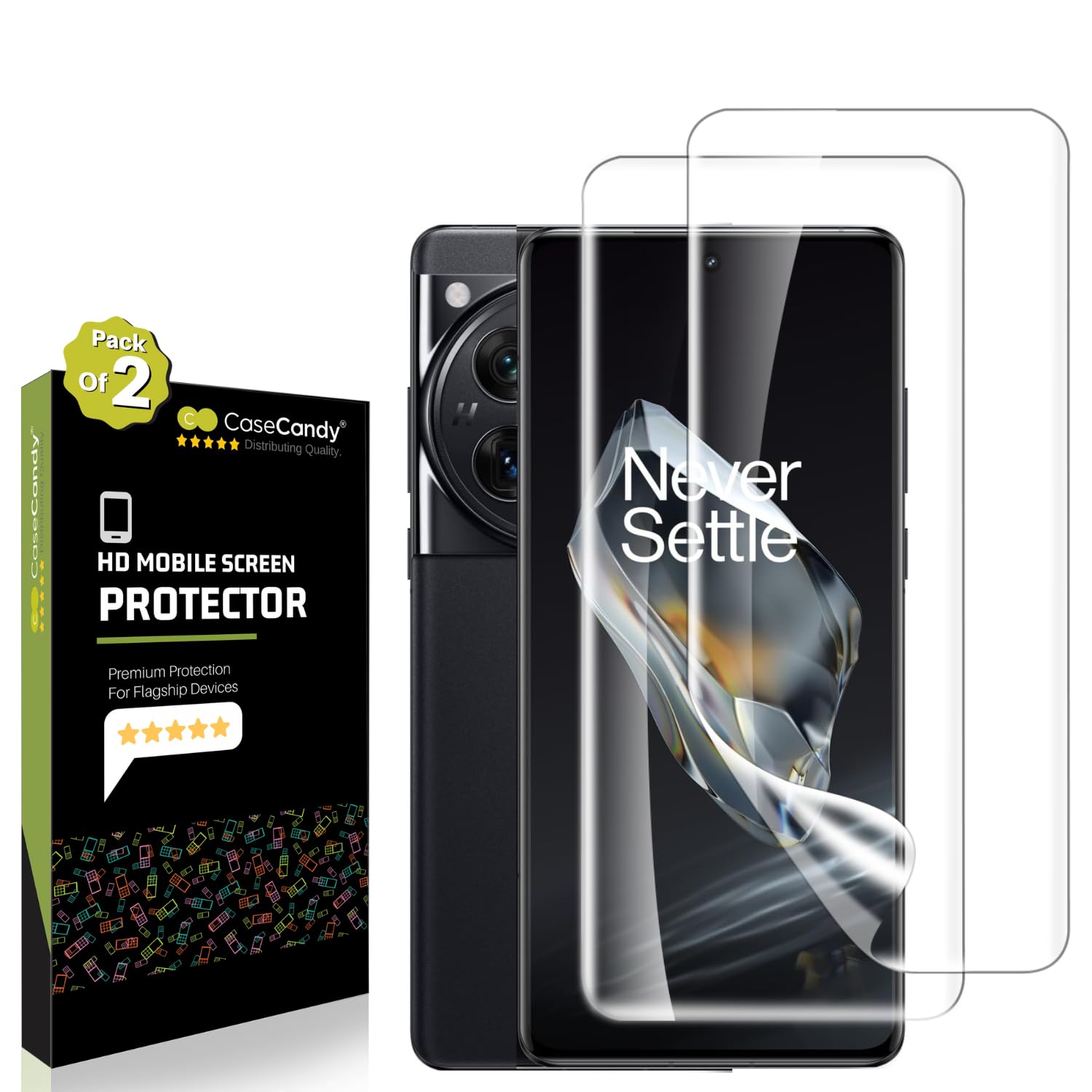 Casecandy Silicone - (2 Pack Flexible Screen Protector Guard For Oneplus 12 Curved Screen (6.82 Inches) | Oneplus 12 Screen Guard Film Smartphone- Hd/3 Months Warranty (B0CSXPPHMT) Amazon Price History, Amazon Price Tracker