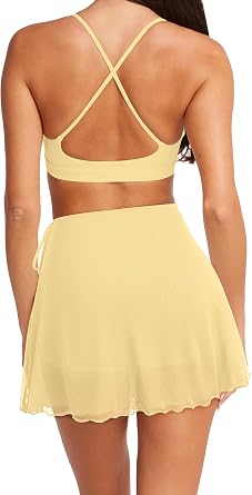 LASLULU Womens Flowy Tennis Skirt Workout Athletic Skorts Pockets Shorts