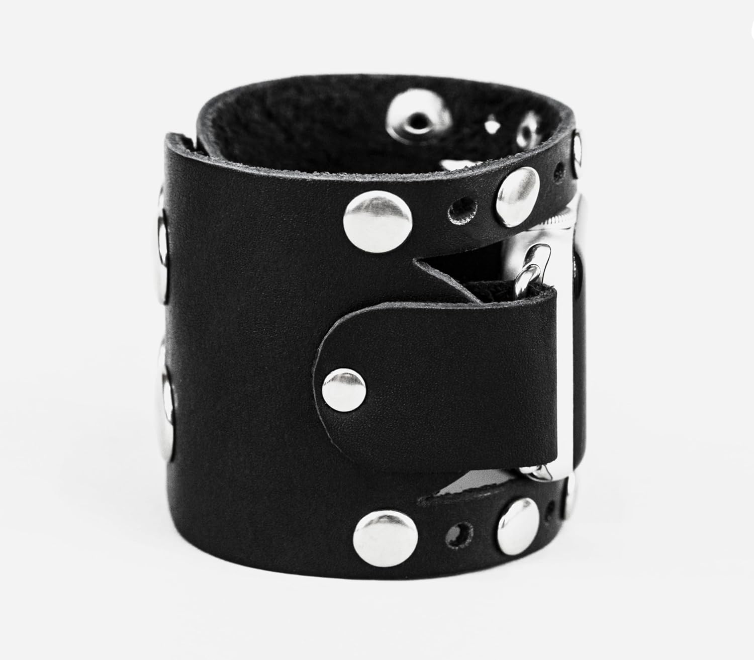 wide stud Leather cuff band compatible with Apple watch 38mm 40mm 41mm 42mm 44mm 45mm 46mm 49mm, Handmade UA 1625
