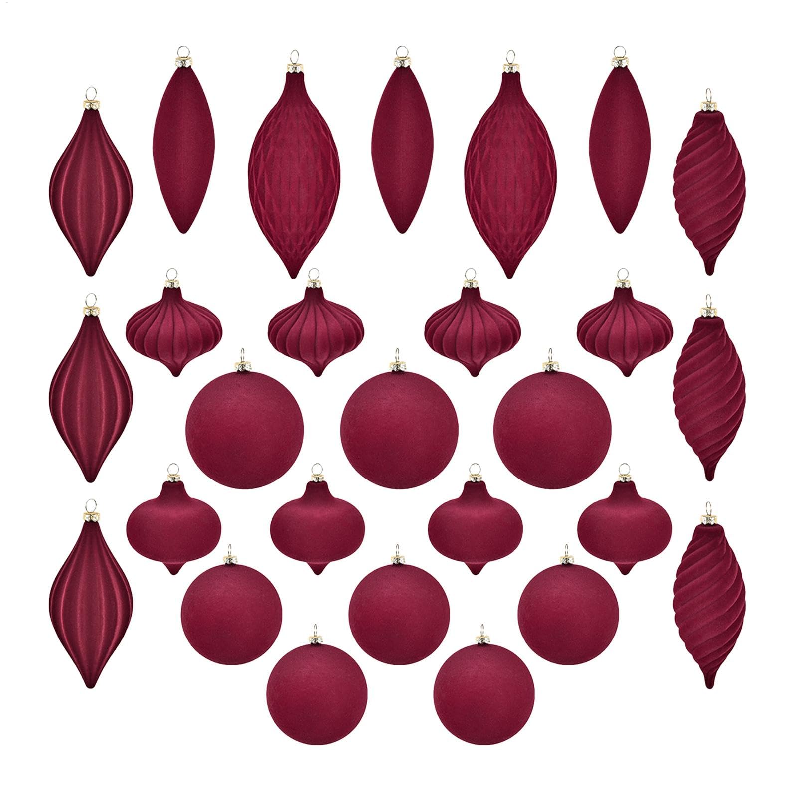 Boules de Noël floquées : kit de décoration incassable pour arbre et table