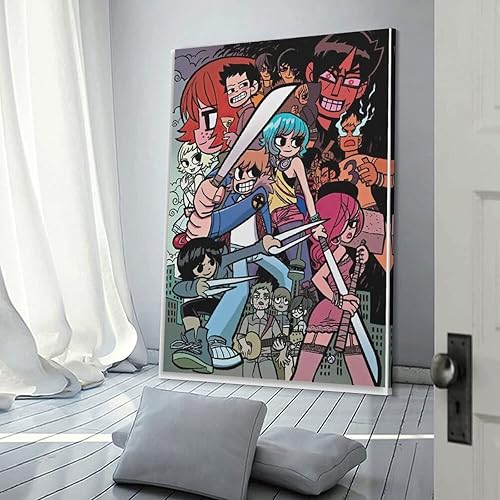 Miniatura 3 de Scott Pilgrim - Póster artístico de personajes de cómics de peregrinos y lienzos, arte de pared, póster de sala de estar, dormitorio, Pai, póster de