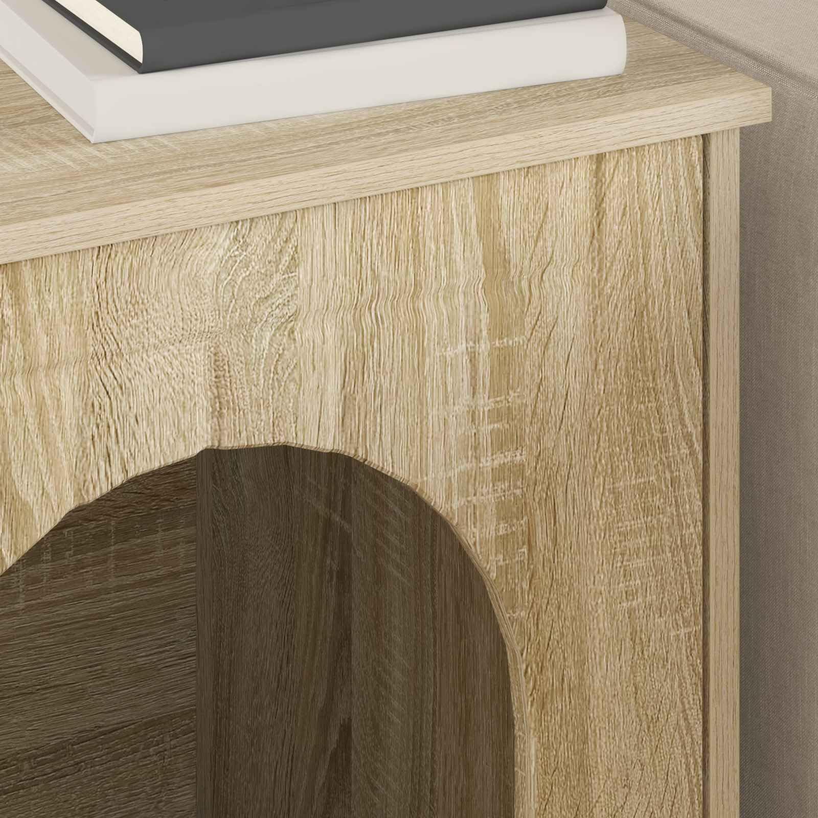 Casa de gato moderna de madera resistente con diseño elegante y acogedor refugio para mascotas, 53 x 52 x 62 cm, incluye accesorios para fácil montaje, ideal