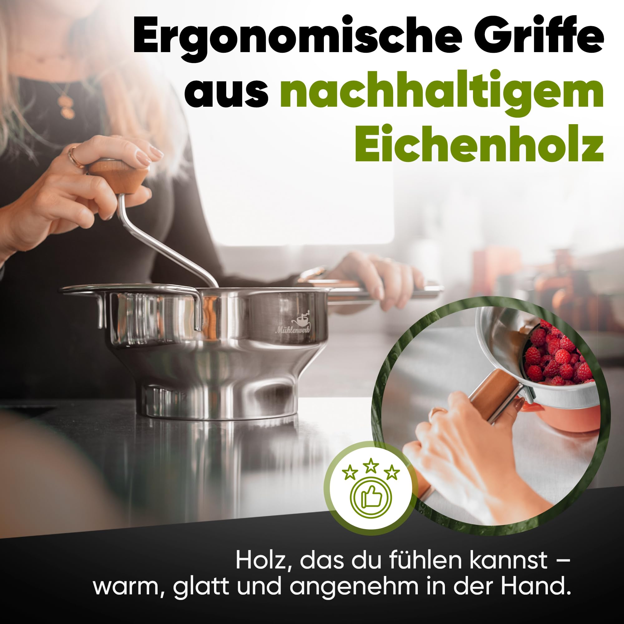 𝐌Ü𝐇𝐋𝐄𝐍𝐖𝐄𝐑𝐊 Passiermühle + Marmeladengläser, Trichter & 3 Einlagen